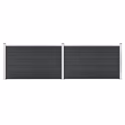 vidaXL Garden Fence WPC 353x106cm Grey Privacy Patio Barrier Panel Screen