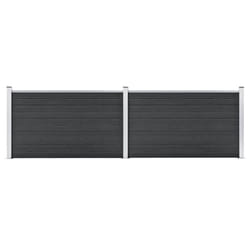 vidaXL Garden Fence WPC 353x106cm Grey Privacy Patio Barrier Panel Screen