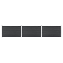 vidaXL Garden Fence WPC 526x106cm Grey Privacy Patio Barrier Panel Screen