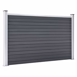 vidaXL Garden Fence WPC 699x106cm Grey Privacy Patio Barrier Panel Screen