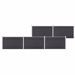 vidaXL Garden Fence WPC 872x106cm Grey Privacy Patio Barrier Panel Screen