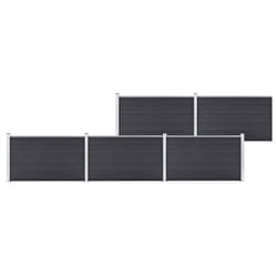 vidaXL Garden Fence WPC 872x106cm Grey Privacy Patio Barrier Panel Screen