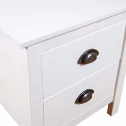 vidaXL 2x Solid Wood Pine Bedside Cabinet Hill White Sideboard Side Cabinet - Additional view 6