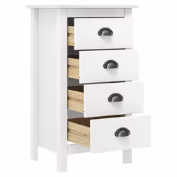vidaXL Solid Wood Pine Sideboard Hill White 46x35x80 cm Storage Organiser - Additional view 2