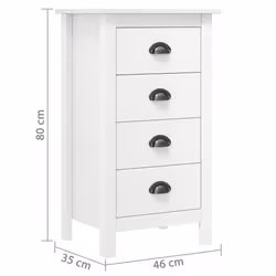 vidaXL Solid Wood Pine Sideboard Hill White 46x35x80 cm Storage Organiser - Additional view 6