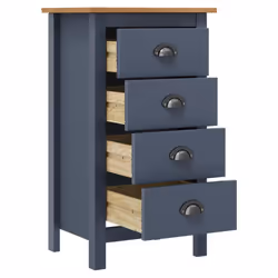 vidaXL Solid Wood Pine Sideboard Hill Grey 46x35x80 cm High Boy Side Cabinet - Additional view 2