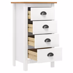 vidaXL Solid Wood Pine Sideboard Hill White 46x35x80 cm Storage Organiser - Additional view 2