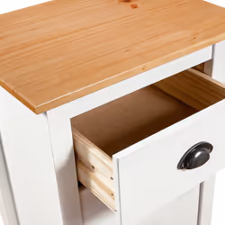 vidaXL Solid Wood Pine Sideboard Hill White 46x35x80 cm Storage Organiser - Additional view 4