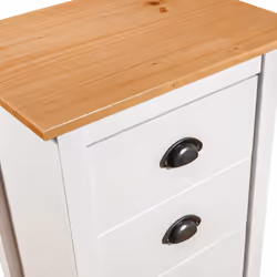vidaXL Solid Wood Pine Sideboard Hill White 46x35x80 cm Storage Organiser - Additional view 5
