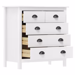vidaXL Solid Wood Pine Sideboard Hill White 79x40x80 cm Storage Organiser - Additional view 2
