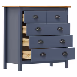 vidaXL Solid Wood Pine Sideboard Hill Grey 79x40x80 cm Wooden Side Cabinet - Additional view 2