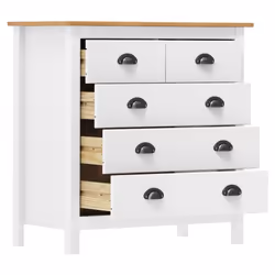 vidaXL Solid Wood Pine Sideboard Hill White 79x40x80 cm Storage Organiser