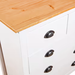 vidaXL Solid Wood Pine Sideboard Hill White 79x40x80 cm Storage Organiser - Additional view 4
