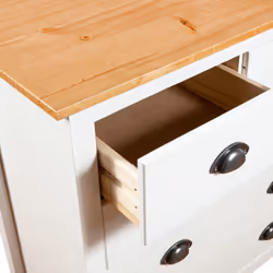 vidaXL Solid Wood Pine Sideboard Hill White 79x40x80 cm Storage Organiser - Additional view 5