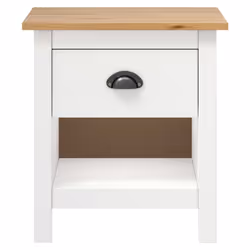 vidaXL 2x Solid Wood Pine Bedside Cabinets Hill Sideboard Bedroom Side Cabinet