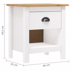 vidaXL 2x Solid Wood Pine Bedside Cabinets Hill Sideboard Bedroom Side Cabinet - Additional view 7