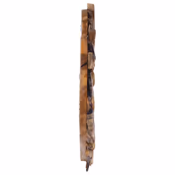 vidaXL Wall Mirror 40 cm Teak Round Home Wooden Decorative Hanging Mirror