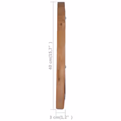 vidaXL Wall Mirror 40 cm Teak Round Home Decorative Hanging Wooden Mirror - Additional view 5