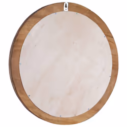 vidaXL Wall Mirror 60 cm Teak Round Home Decorative Hanging Wooden Mirror