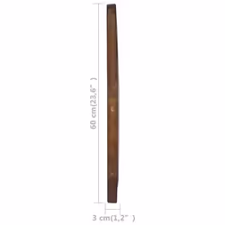 vidaXL Wall Mirror 60 cm Teak Round Home Decorative Hanging Wooden Mirror - Additional view 5