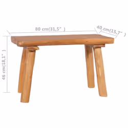 vidaXL Solid Teak Wood Garden Bench 80 cm Patio Yard Outdoor Hall Seat Chair - Additional view 5