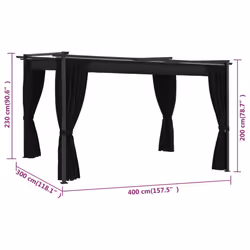 vidaXL Gazebo Canopy Shelter Party Tent Outdoor Patio Pavilion Multi Colours - anthracite - Additional view 6