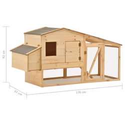 vidaXL Solid Pine Wood Chicken Cage Hen House Small Animal Coop Pet Supply - Additional view 6