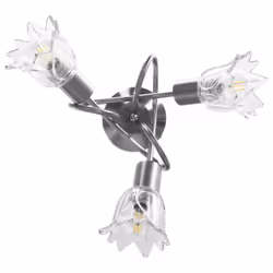 vidaXL Ceiling Lamp with Transparent Glass Shades for 3 E14 Bulbs Tulip Light - Additional view 4