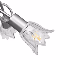 vidaXL Ceiling Lamp with Transparent Glass Shades for 3 E14 Bulbs Tulip Light - Additional view 6