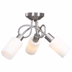 vidaXL Ceiling Lamp with Ceramic Shades for 3 E14 Bulbs White Cone Chandelier