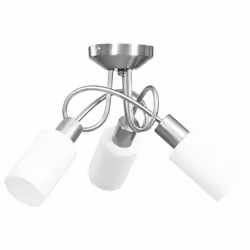 vidaXL Ceiling Lamp with Ceramic Shades for 3 E14 Bulbs White Cone Chandelier