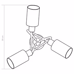 vidaXL Ceiling Lamp with Ceramic Shades for 3 E14 Bulbs White Cone Chandelier - Additional view 8