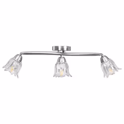 vidaXL Ceiling Lamp with Transparent Glass Shades for 3 E14 Bulbs Tulip Light