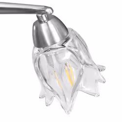 vidaXL Ceiling Lamp with Transparent Glass Shades for 3 E14 Bulbs Tulip Light - Additional view 5