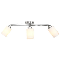 vidaXL Ceiling Lamp with Ceramic Shades for 3 E14 Bulbs White Cone Chandelier