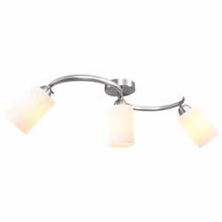 vidaXL Ceiling Lamp with Ceramic Shades for 3 E14 Bulbs White Cone Chandelier