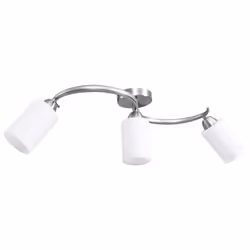 vidaXL Ceiling Lamp with Ceramic Shades for 3 E14 Bulbs White Cone Chandelier