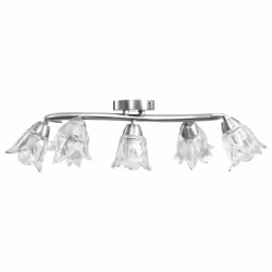 vidaXL Ceiling Lamp with Transparent Glass Shades for 5 E14 Bulbs Tulip Light