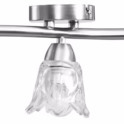 vidaXL Ceiling Lamp with Transparent Glass Shades for 5 E14 Bulbs Tulip Light - Additional view 5