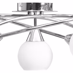 Ceiling Lamp with Ceramic Shades for 5 E14 Bulbs White Bowl - Additional view 5