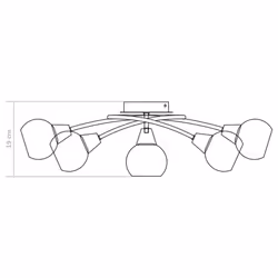 Ceiling Lamp with Ceramic Shades for 5 E14 Bulbs White Bowl - Additional view 8