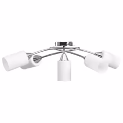 vidaXL Ceiling Lamp with Ceramic Shades for 5 E14 Bulbs White Cone Chandelier