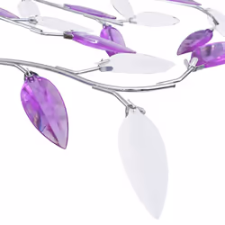 vidaXL Ceiling Lamp with Acrylic Crystal Leaf Arms for 5 E14 Bulbs Purple