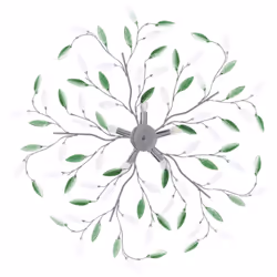 vidaXL Ceiling Lamp With Acrylic Crystal Leaf Arms for 5 E14 Bulbs Green Light