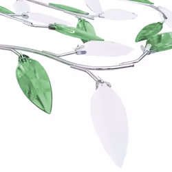 vidaXL Ceiling Lamp With Acrylic Crystal Leaf Arms for 5 E14 Bulbs Green Light