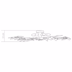 vidaXL Ceiling Lamp With Acrylic Crystal Leaf Arms for 5 E14 Bulbs Green Light - Additional view 6