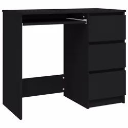 vidaXL Desk Black Engineered Wood Computer Desk Workstation Working Table