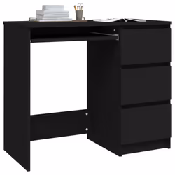 vidaXL Desk Black Engineered Wood Computer Desk Workstation Working Table - Additional view 4