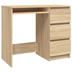 vidaXL Desk Sonoma Oak Engineered Wood Office Writing Desk Workstation Table