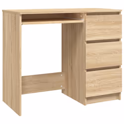 vidaXL Desk Sonoma Oak Engineered Wood Office Writing Desk Workstation Table
